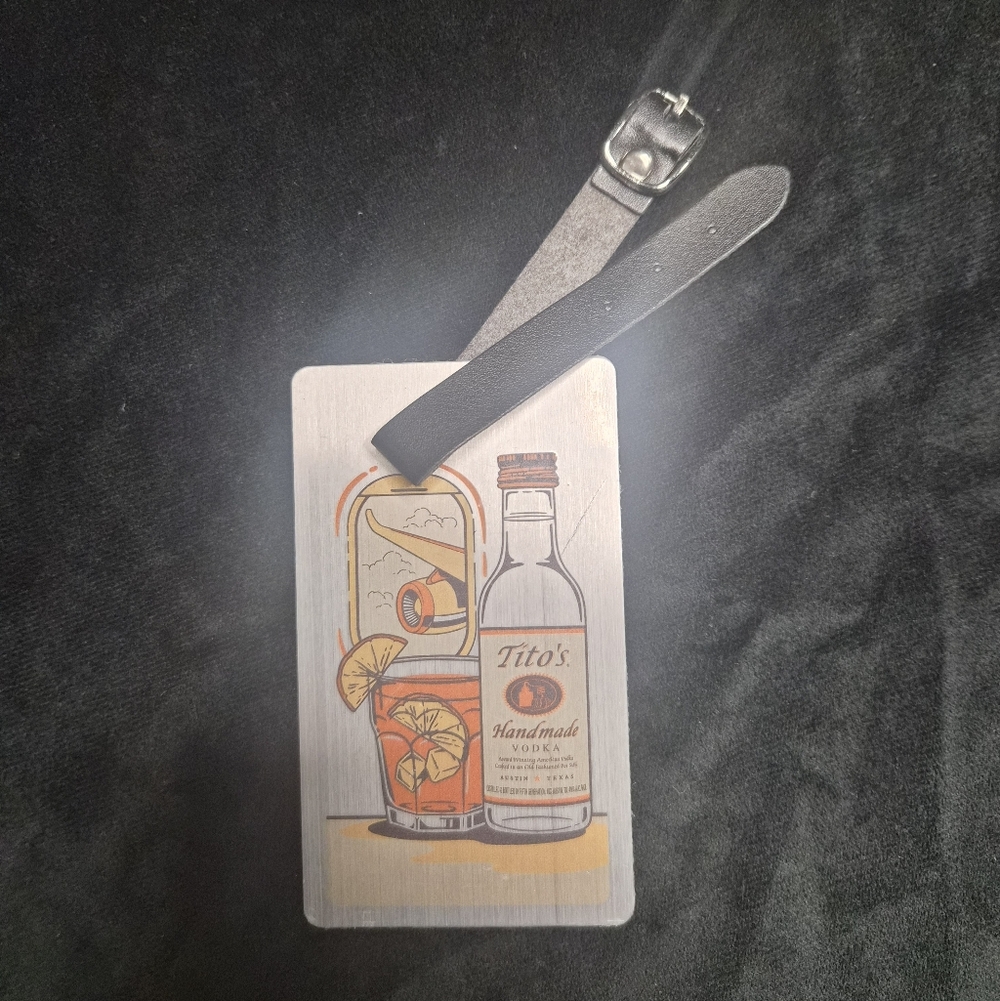 Tito’s Handmade Vodka Official Taster Luggage Tag Funny Travel Tag Bar Promo